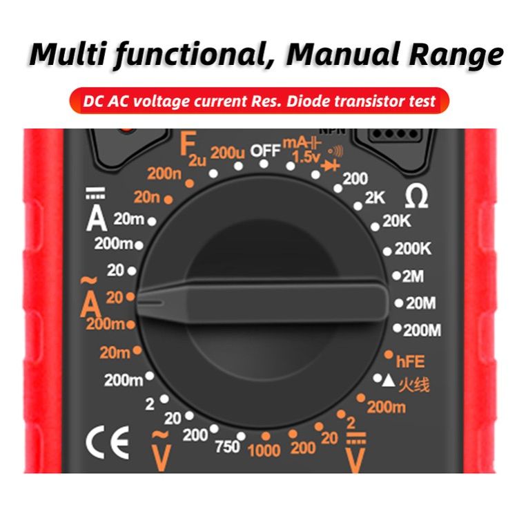 LCD Digital Multimeter Voltmeter ACDC Tester DT-9205A