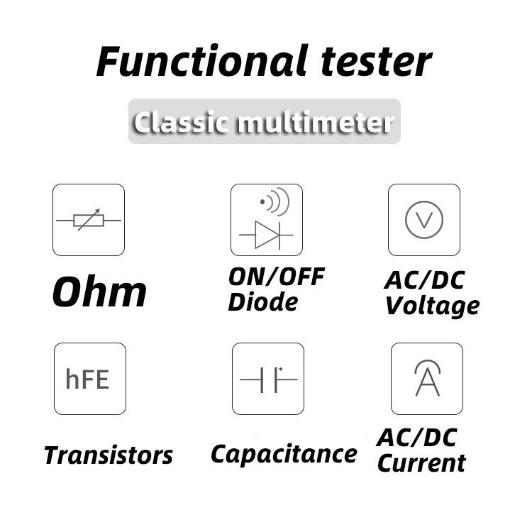 LCD Digital Multimeter Voltmeter ACDC Tester DT-9205A
