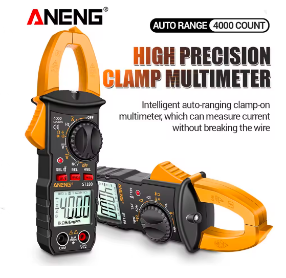 Aneng ST180 AC Current Clamp Meter Digital 4000 Counts Multimeter Ammeter Voltage Tester Car Amp Hz Capacitance NCV Ohm Tool