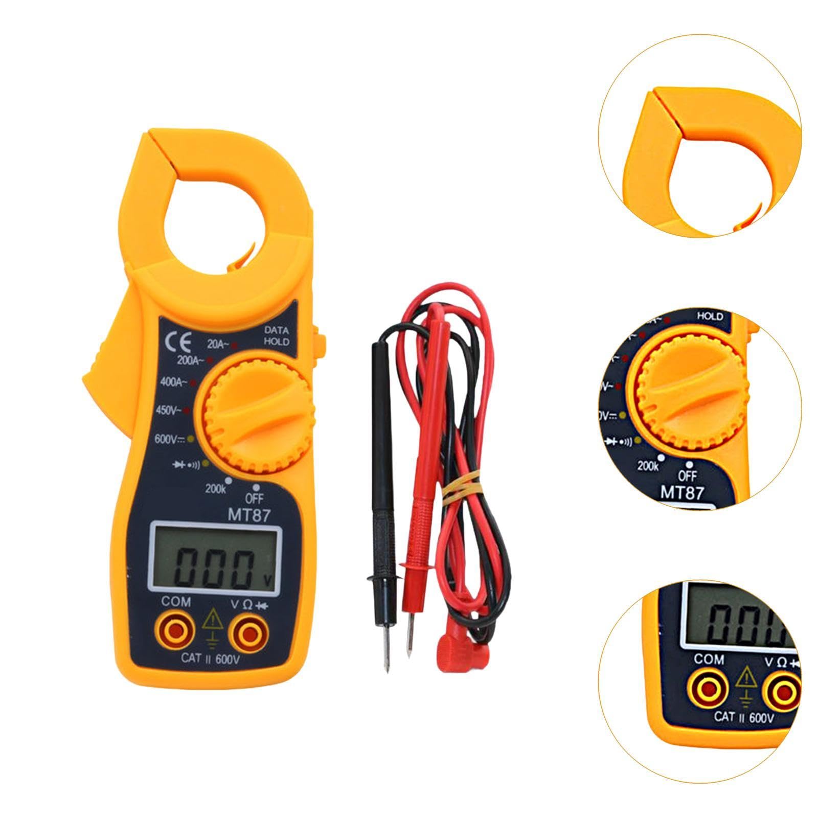 Mini Pocket-Sized Digital Clamp Meter MT-87 Portable LCD Clamp Digital Multimeter - AC/DC Voltage, Current & Ohm Tester