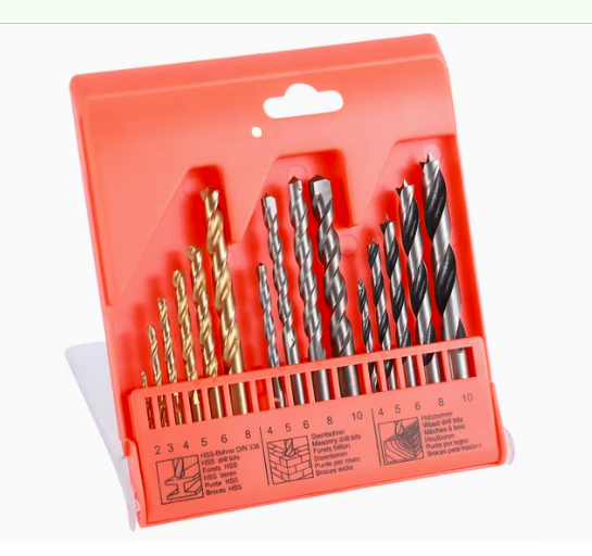 16-Piece Professional Drill Bit Set For Steel, Masonry & Wood