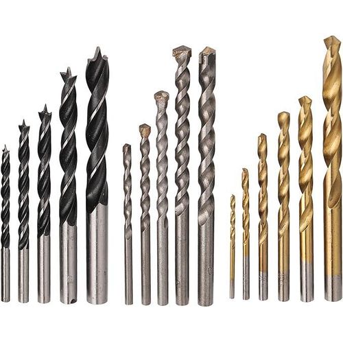 16-Piece Professional Drill Bit Set For Steel, Masonry & Wood