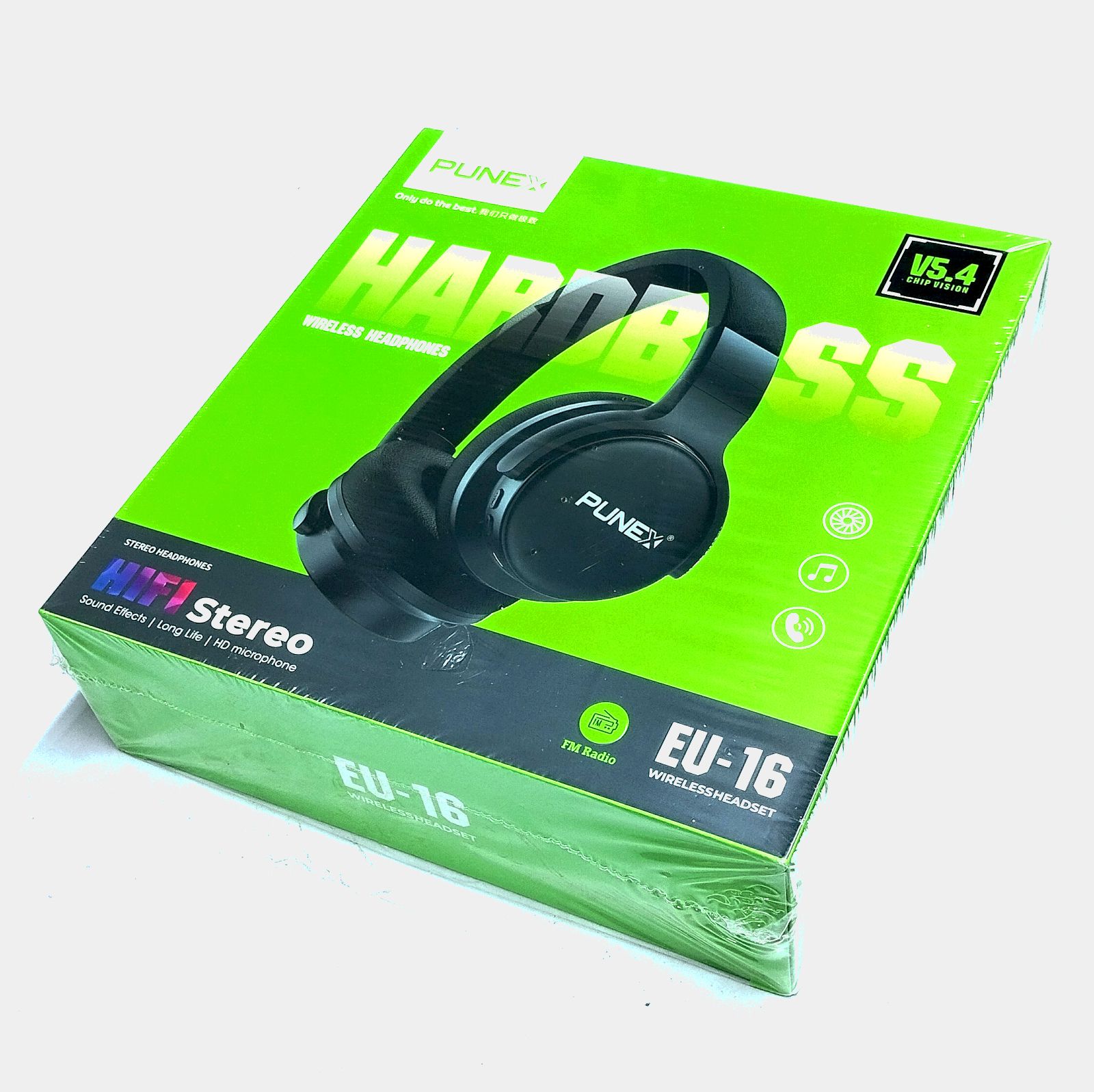 Punex EU-16 Hardbass Bluetooth Wireless Headphones Earphones with FM Radio & HD Microphone with up to 7 hours Playtime