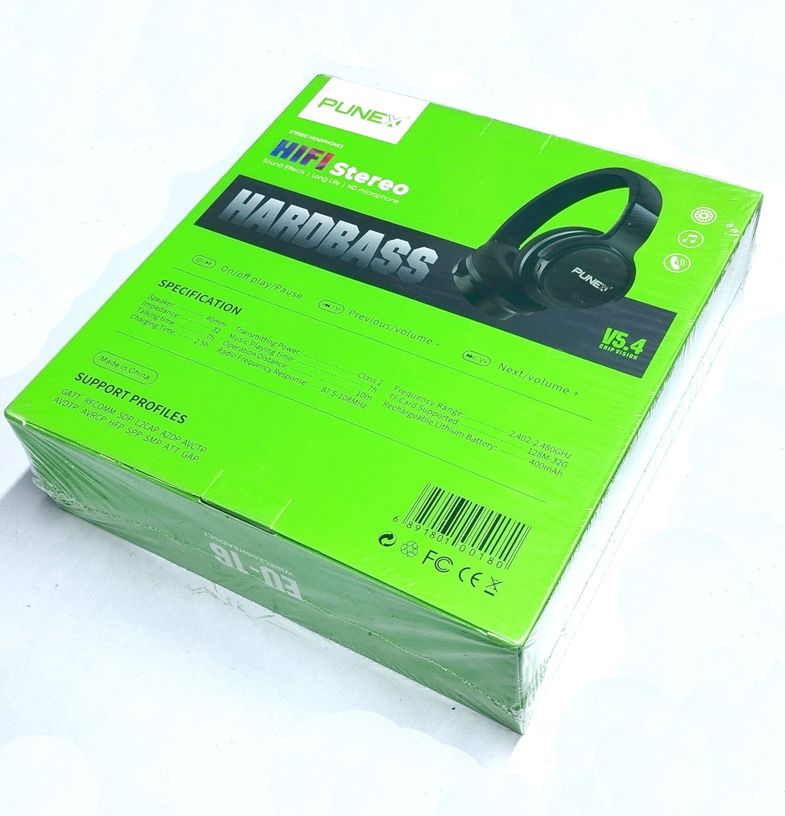 Punex EU-16 Hardbass Bluetooth Wireless Headphones Earphones with FM Radio & HD Microphone with up to 7 hours Playtime