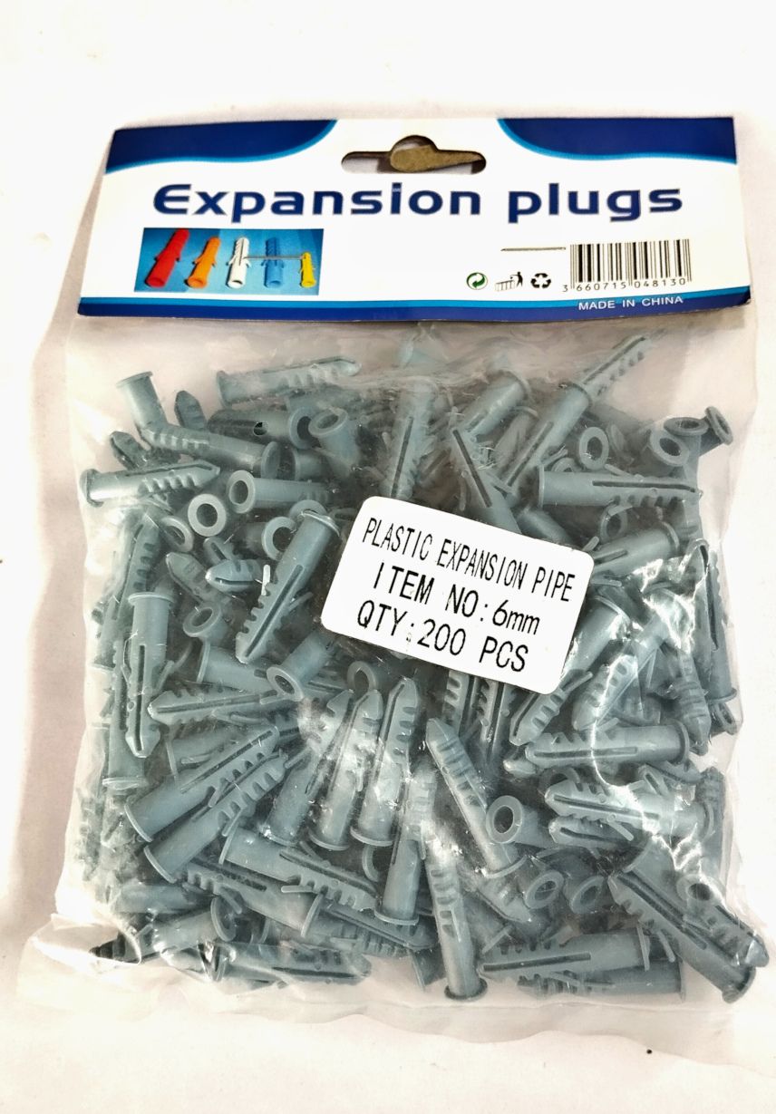 Plastic Screw Anchor Plugs Expansion Wall Plugs 6mm 8mm