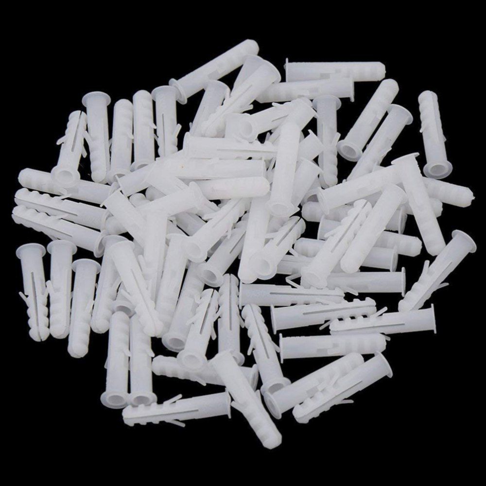 Heavy-Duty Plastic Wall Plugs Anchors 6mm 200 Pieces 8mm 100 Pieces Universal Plug for Solid Walls Brick Concrete