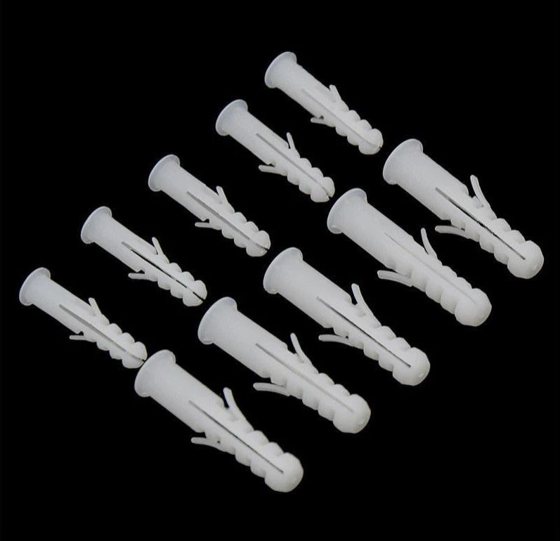 Heavy-Duty Plastic Wall Plugs Anchors 6mm 200 Pieces 8mm 100 Pieces Universal Plug for Solid Walls Brick Concrete