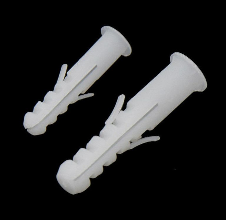 Heavy-Duty Plastic Wall Plugs Anchors 6mm 200 Pieces 8mm 100 Pieces Universal Plug for Solid Walls Brick Concrete