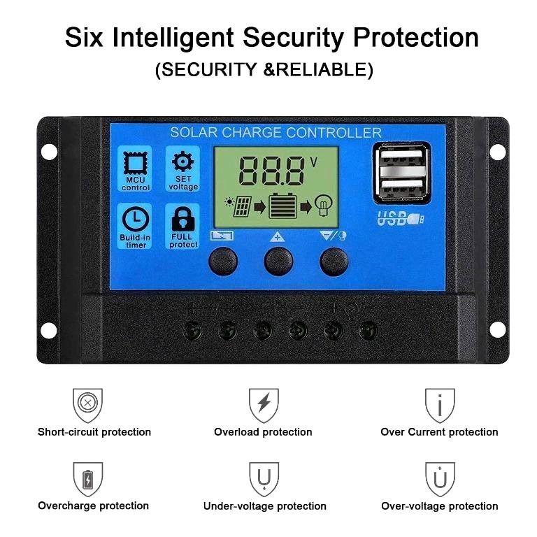 Solar Charge Controller Auto 12/24V 20Amps PWM.