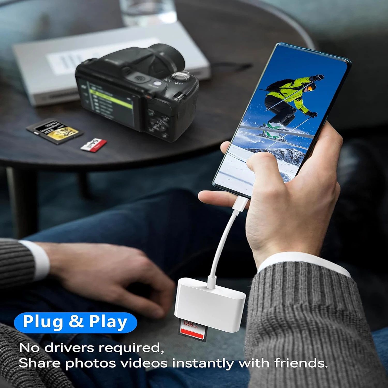 3-in-1 USB C To SD/TF Memory USB Card Reader Compatible With iPhone 15 Pro iPad Mac MacBook Laptop PC & Accessories