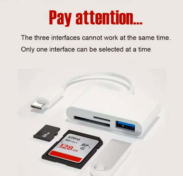 3-in-1 USB C To SD/TF Memory USB Card Reader Compatible With iPhone 15 Pro iPad Mac MacBook Laptop PC & Accessories