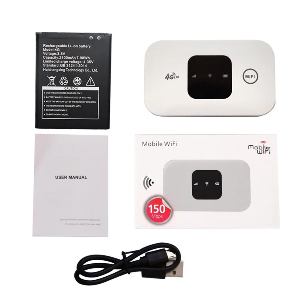 4G Lte Router Wireless Wifi 2100mAh Mobile Hotspot with SIM Card Slot Hotspot Pocket MiFi 150mbps For Outdoor Home Office Travel Works with Safaricom or Airtel Lines