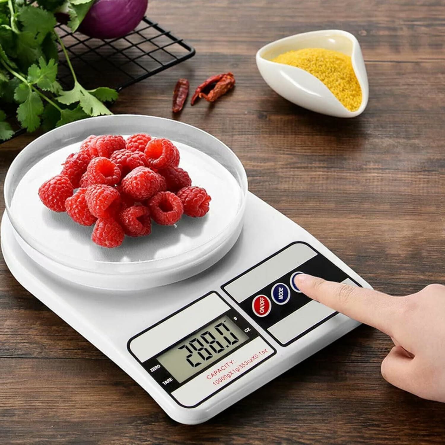 Kitchen Scale Multipurpose Portable Electronic Digital Weighing Scale Weight Machine With Back light LCD Display White 10 kg