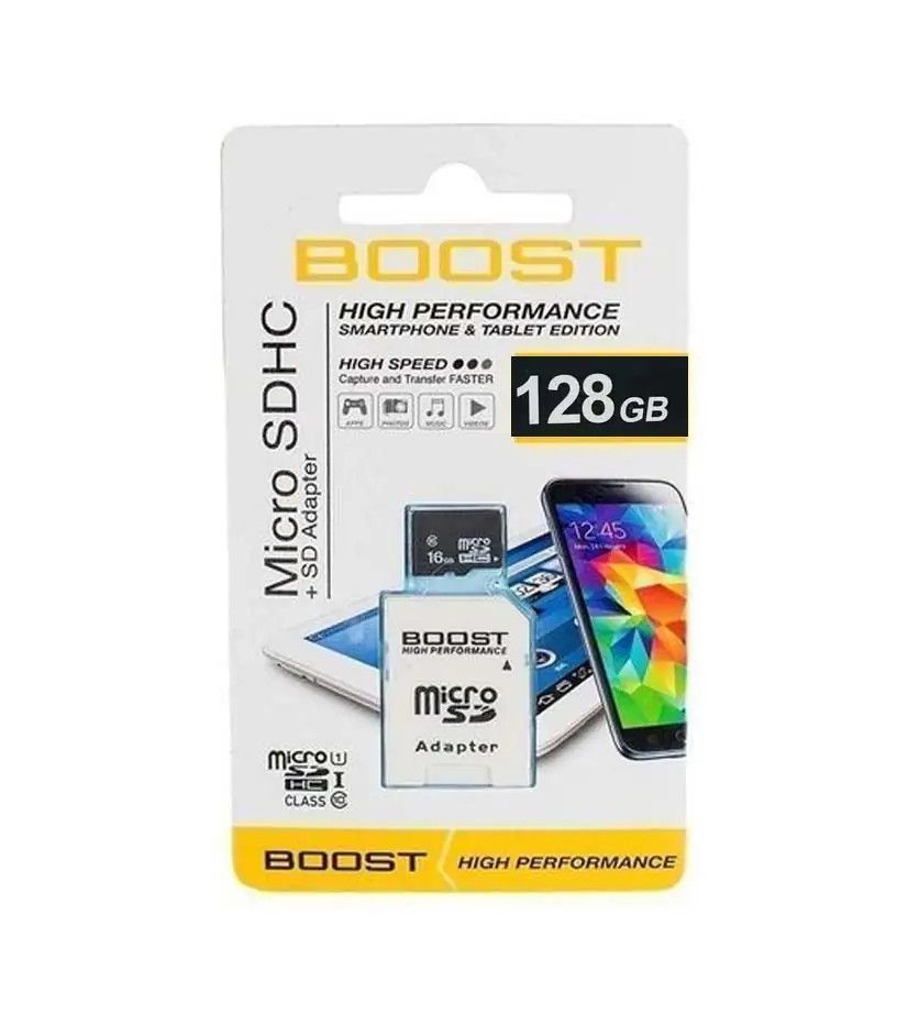 Boost High Performance Memory Card SD Card 8GB 16GB 32GB 64GB 128GB 256GB Options Micro SD Cards with an Adapter for Smartphones & Tablets and all types of gadgets