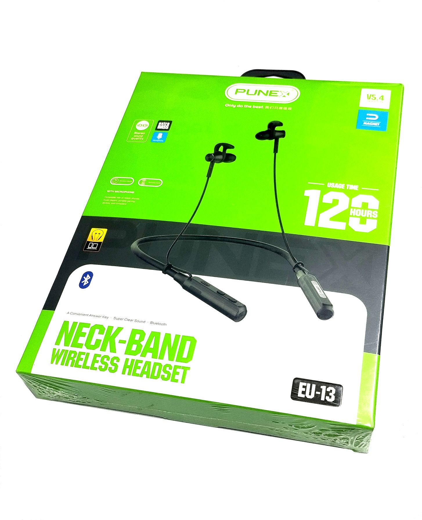 PUNEX EU-13 Wireless Neck Band Headset Bluetooth Blue Tooth Earphones 120Hrs Playback