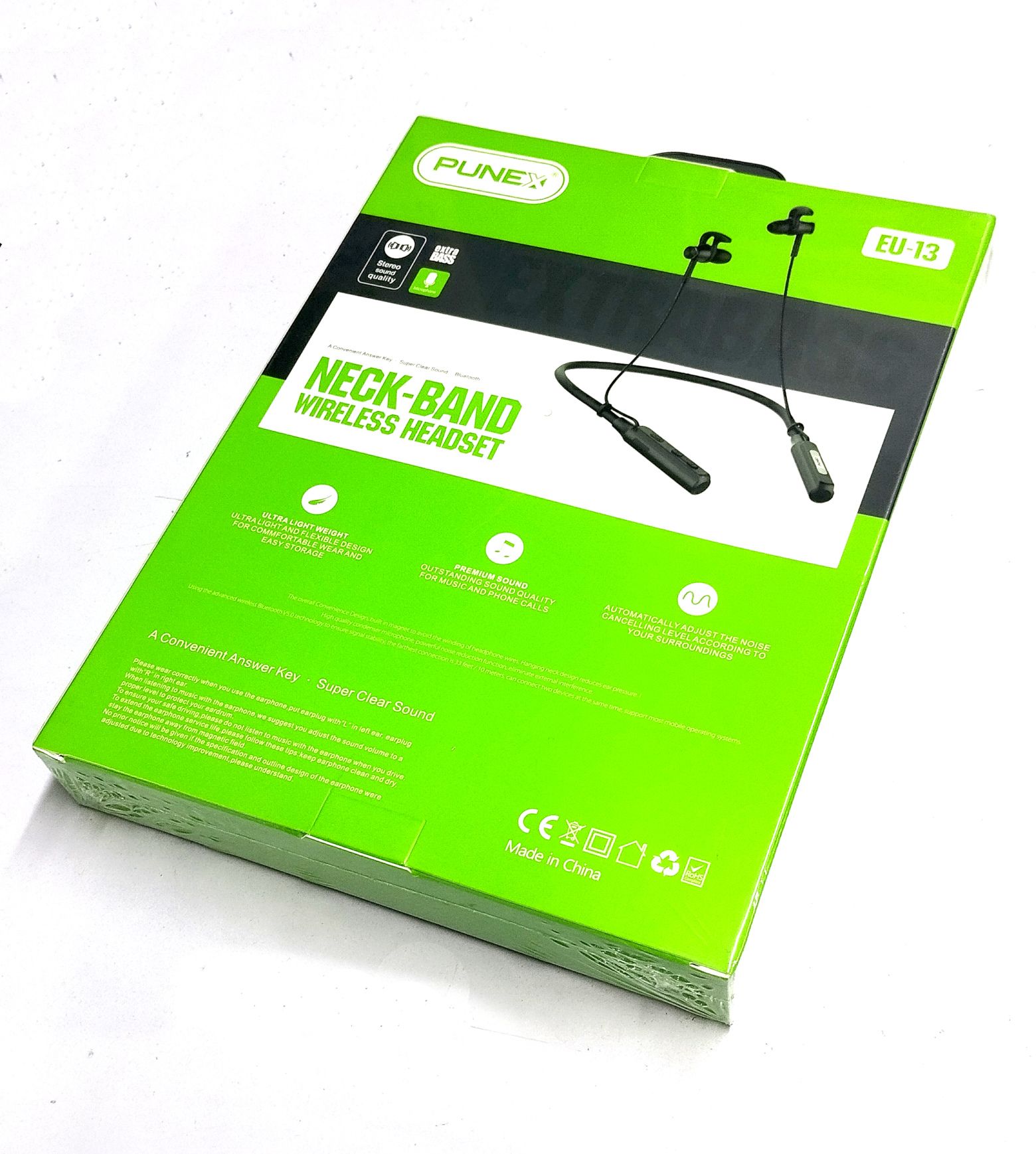 PUNEX EU-13 Wireless Neck Band Headset Bluetooth Blue Tooth Earphones 120Hrs Playback