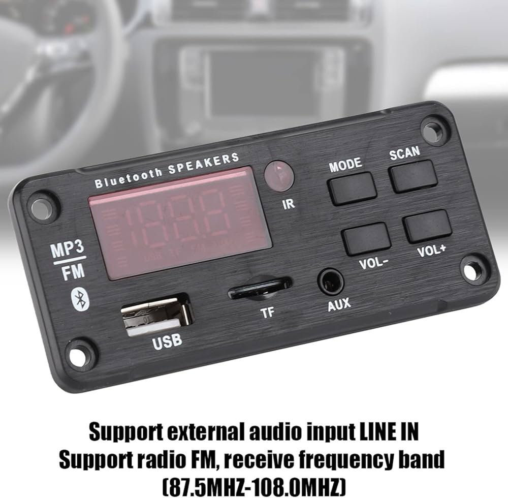 Amplifier 25Wx2 12V Mp3 Decoder Board Audio Module Bluetooth 5.0 Wireless Music Car Mp3 Player