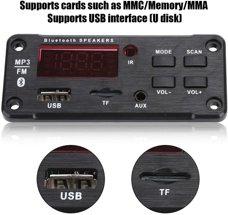 Amplifier 25Wx2 12V Mp3 Decoder Board Audio Module Bluetooth 5.0 Wireless Music Car Mp3 Player