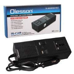 Olesson1665 Car Power Inverter 200W Power Socket Car Cigarette Lighter Charger 12V to 220V Car Inverter Dual USB with Type C Charging Ports