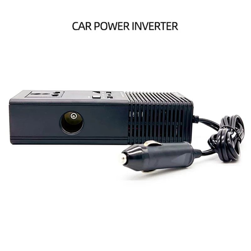 Olesson1665 Car Power Inverter 200W Power Socket Car Cigarette Lighter Charger 12V to 220V Car Inverter Dual USB with Type C Charging Ports