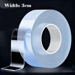 Versatile Reusable Double-Sided Waterproof Adhesive Tape - Strong Hold, Easy to Remove, Perfect for Kitchen & Bathroom Surfaces
