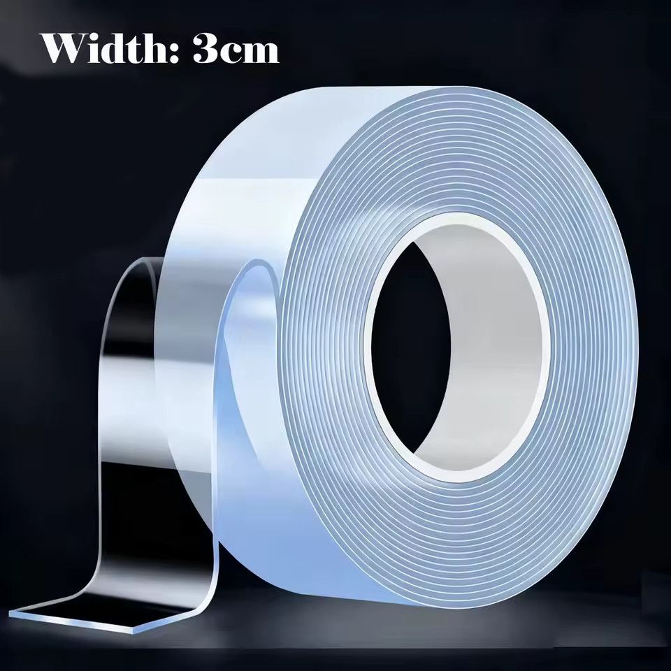 Versatile Reusable Double-Sided Waterproof Adhesive Tape - Strong Hold, Easy to Remove, Perfect for Kitchen & Bathroom Surfaces