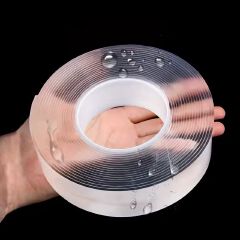 Versatile Reusable Double-Sided Waterproof Adhesive Tape - Strong Hold, Easy to Remove, Perfect for Kitchen & Bathroom Surfaces