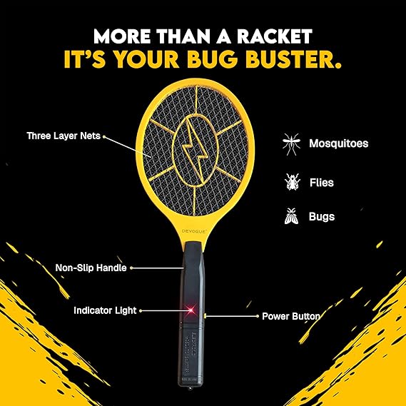 Electric Rechargeable Mosquito racket Swatter Killer Led Light Hand-Held Electric Fly Mosquito Insect Bugs Zapper Killer