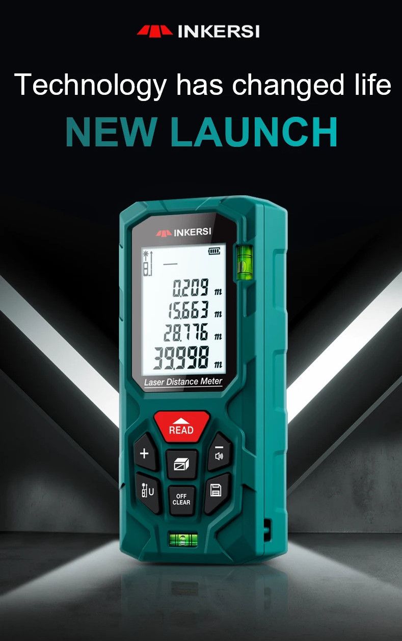 INKERSI Laser Rangefinder Digital Tape Measure 70M/120m High Precision Laser Distance Meter Digital Roulette Range Finder