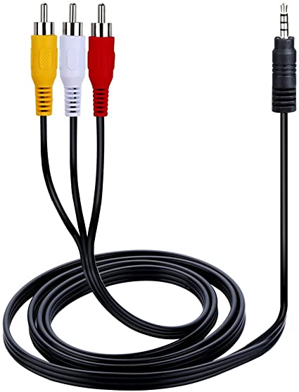 3.5mm to RCA AV Stereo Audio Video Output Cable 1.2M