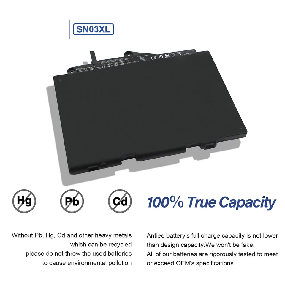 HP SN03XL Original Laptop Battery for EliteBook 820 G3 / 725 G3 / 820 G4 – Replacement Internal Battery, Long-Lasting Power.