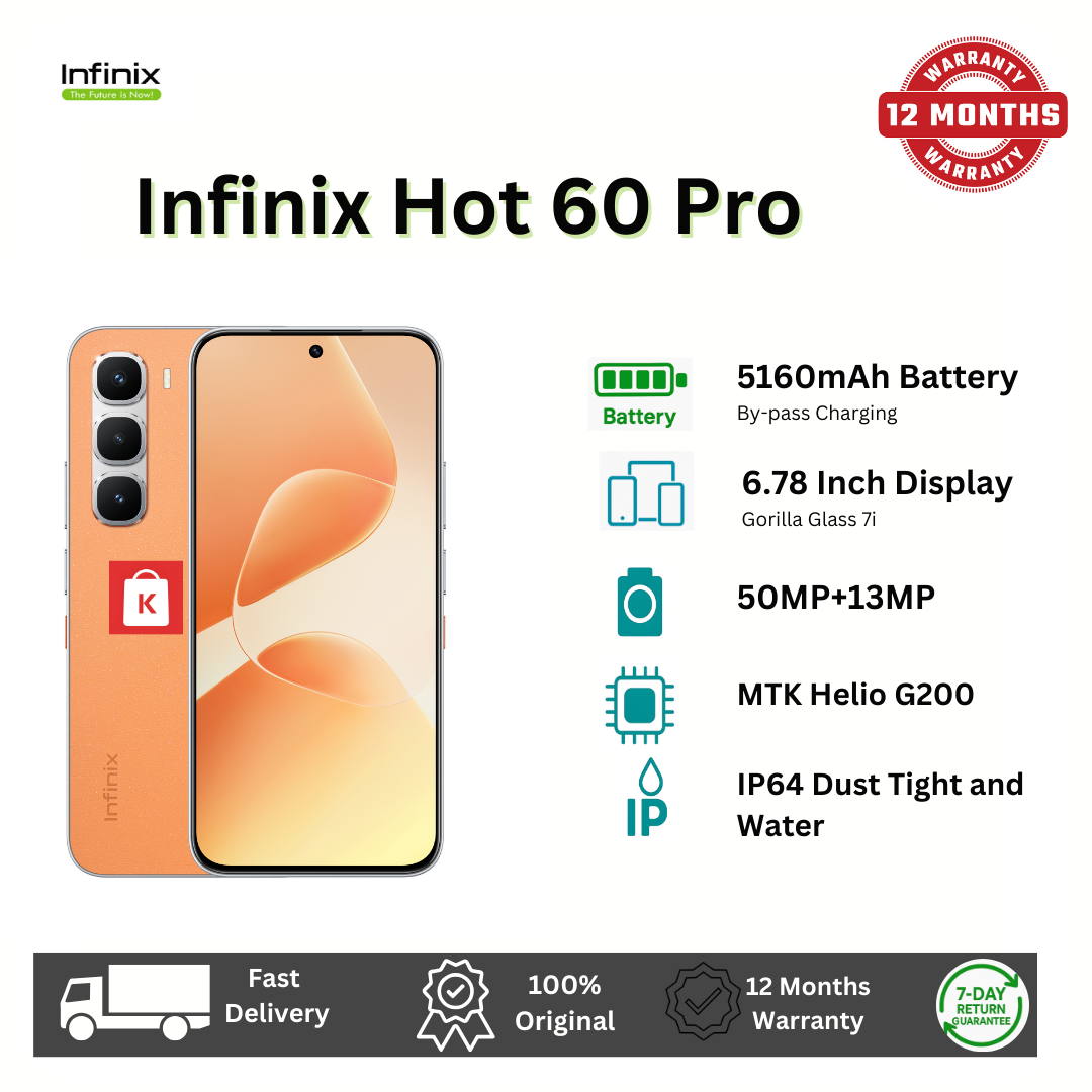 [New arrivals] Infinix Hot 60 Pro 128GB+16(8+8)GB 6.78" 144Hz Screen 4G Phone Dual SIM 5160mAh Battery 45W Charging 50MP Camera Fingerprint Lock Android 15 G200 Smart AI Phones Smartphones