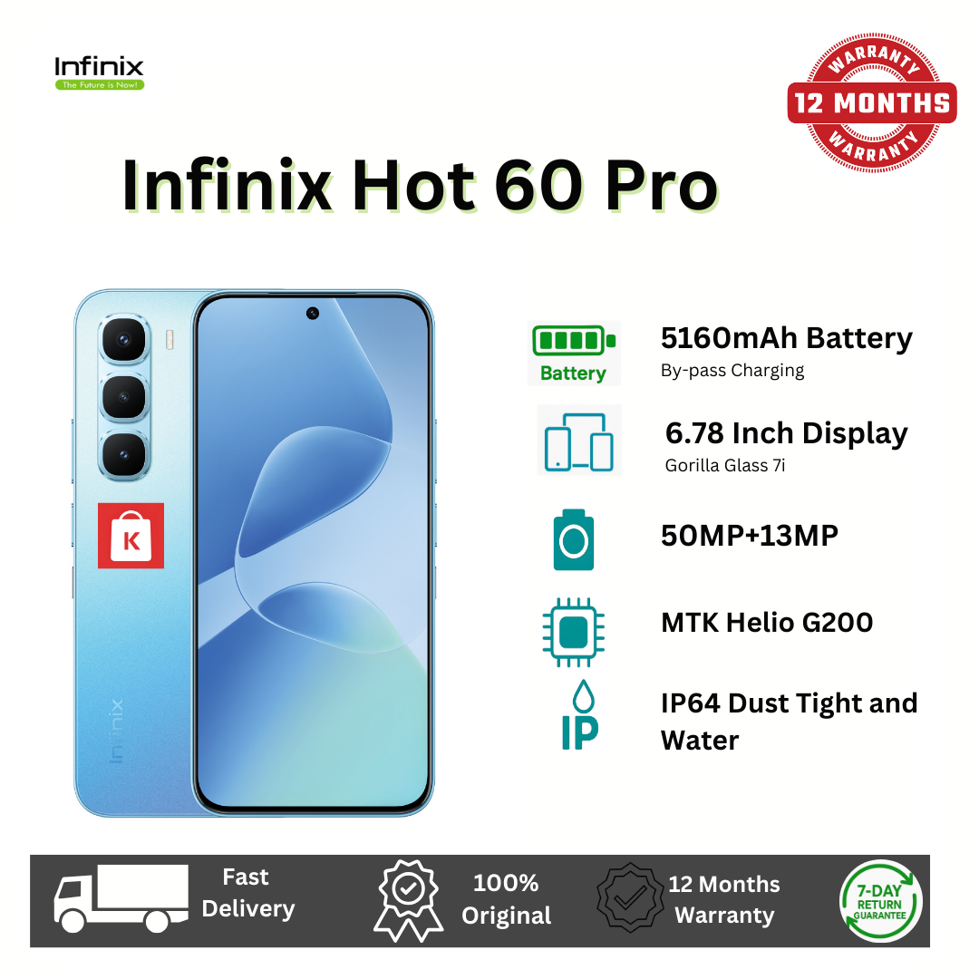 [New arrivals] Infinix Hot 60 Pro 128GB+16(8+8)GB 6.78" 144Hz Screen 4G Phone Dual SIM 5160mAh Battery 45W Charging 50MP Camera Fingerprint Lock Android 15 G200 Smart AI Phones Smartphones