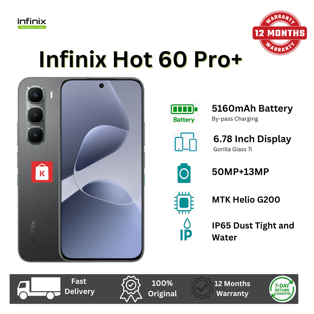[New Arrival] Infinix Hot 60 Pro Plus 256GB+16(8+8)GB 6.78" 144Hz Curved AMOLED Display 50+13MP Camera 5160mAh Battery 45W Fast Charging Corning Gorilla Glass 7i IP65 Infinix Hot 60 Pro+ AI Smartphone
