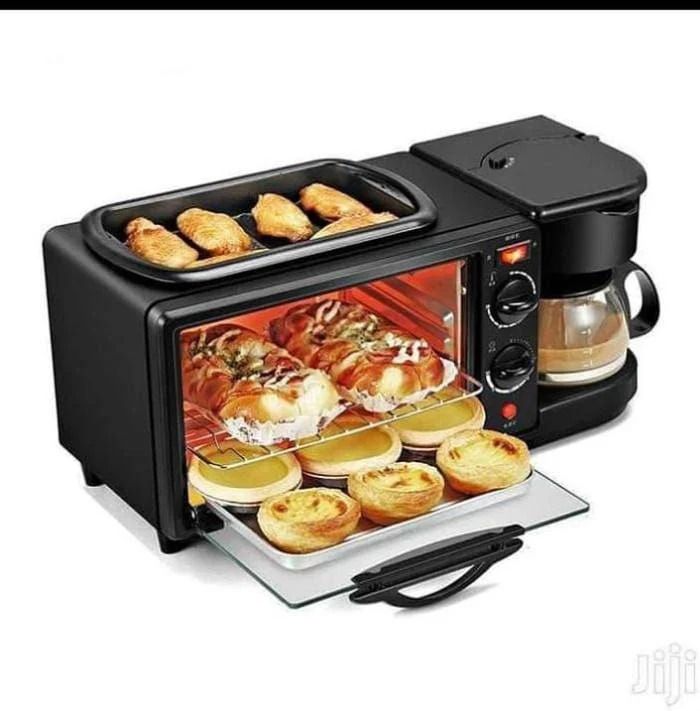 3-in-1 Breakfast Maker SK-145 – Toaster Oven, Coffee Maker & Griddle – Multifunctional Kitchen Appliance