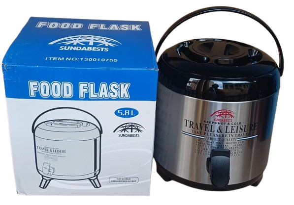 Sundabests 5.8L Tea Urn 🍵 | Keeps Hot & Cold for Hours 🔥❄️ | Stainless Steel Travel & Leisure Dispenser | Perfect for Tea, Coffee, Porridge & Parties 🎉 | Durable & Portable Handle