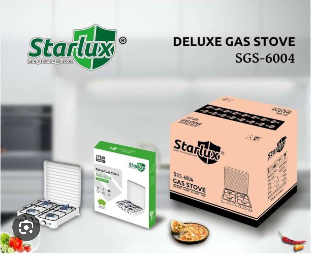 Starlux 4-Burner All-Gas Cooker 🔥

🍳 Cook like a pro with speed and style!
⚡ 4 Powerful Gas Burners – perfect for multitasking
💎 Sleek, Durable Design – built to last
⏱️ Instant Heat, Zero Hassle –