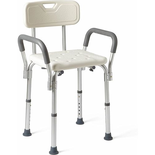 Essential Medical Supply Height Adjustable Shower and Bath Bench with Padded Arms, Contoured Back and Textured Shower Chair Seat - Perfect for The Bath and Shower
Essential Medical Supply Height Adjus