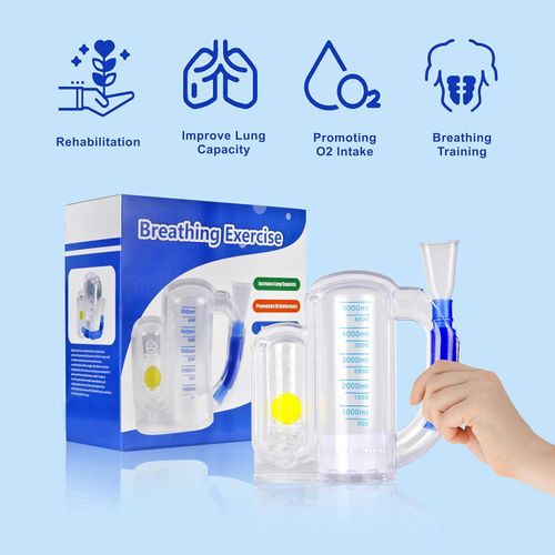 Incentive Spirometer,Adult Lung Trainer,Breathing Trainer - 5000ML Inhale Volume Measurement, Equipped with Ball Flow Rate Indicator & Scale Indicator
Incentive Spirometer,Adult Lung Trainer,Breathing