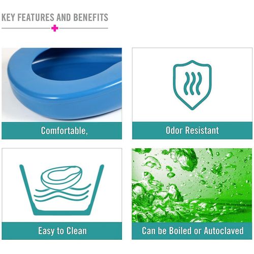Bedpan for Elderly Females Heavy Duty Bed Pans for Elderly Men Women Thick Large Bedpans for Bedridden Patient Hospital Home Bed Pan Emergency Device (Blue)
Bedpan for Elderly Females Heavy Duty Bed P