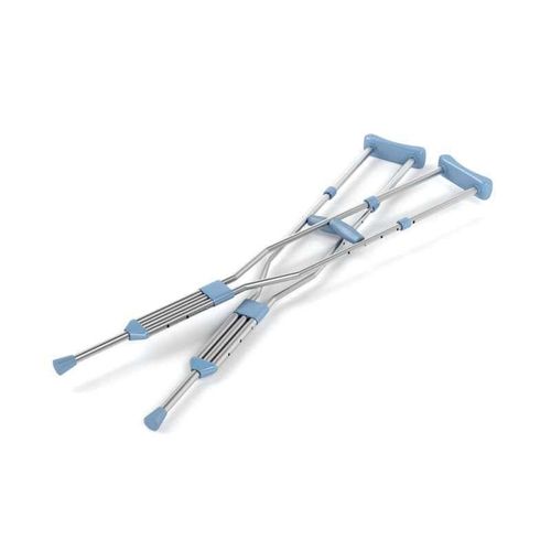 1 Piece Underarm Crutches for Adults,Sturdy Crutch,Aluminum Adjustable Crutches Suitable Height 4.6 Foot to 6.6,Comfortable Armpit Pad Non-Slip Rubber Pads for Walking Crutches-PAIR