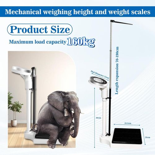Physician Beam Scale, Classic Mechanical Beam Scales with Large Round Dial, Height and Weight Scale, Dual Reading KG/LB (A)
Physician Beam Scale, Classic Mechanical Beam Scales with Large Round Dial,