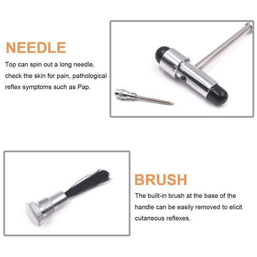 Buck Neurological Hammer, Tromner Reflex Hammer with Needle and Brush, for Neurologic Reflex Diagnosis and Testing
Buck Neurological Hammer, Tromner Reflex Hammer with Needle and Brush, for Neurologic