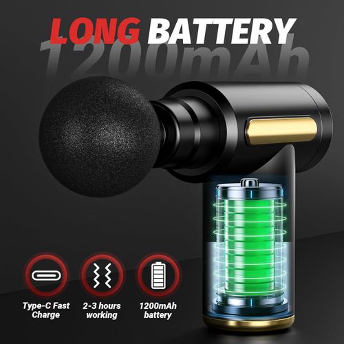 Massage Gun, Small Travel Tool, Massage Gun Deep Tissue,Percussion Handheld Portable Muscle Massager Tool for Full Body Pain Relief, Ideal Gifts for Men, Women(Black)
Massage Gun, Small Travel Tool, M