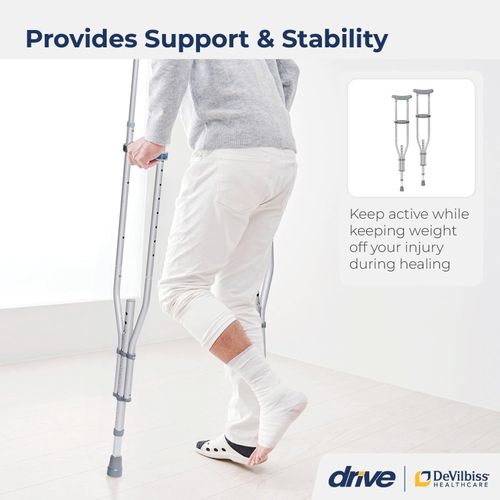 Underarm Crutches for Adults,Sturdy Crutch Capacity 300 Lb,Aluminum Adjustable Crutches Suitable Height 4.6 Foot to 6.6,Comfortable Armpit Pad Non-Slip Rubber Pads for Walking Crutches
Underarm Crutch