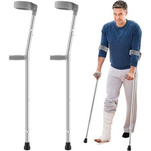 Adjustable Elbow Crutches Standard Pair &ndash- Medium Adjustable Elbow Crutches Standard Pair &ndash- Medium