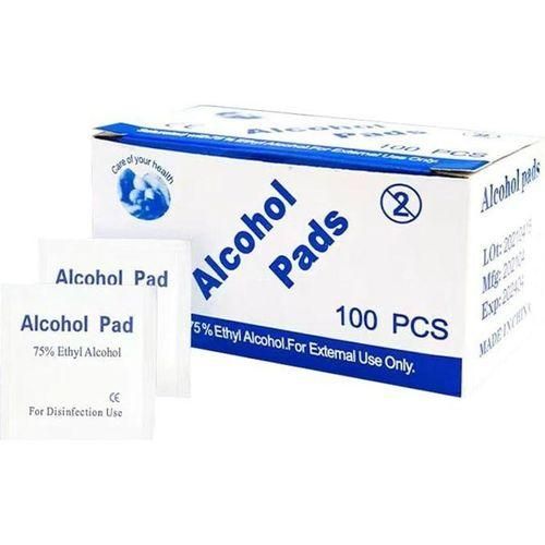 100pcs Disposable Alcohol Sterilized Cotton Pads Tableware Disinfection Wipes Outdoor Travel Household Supplies