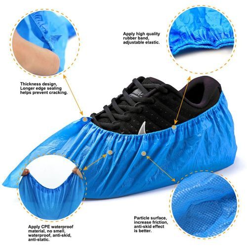 100 Pack450grams Disposable Shoe Covers Durable Waterproof & Anti-Slip Boot Covers
