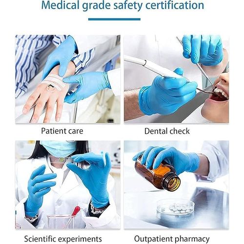 Box of 100 Disposable Nitrile Gloves - Latex-Free Blue Food Grade Tattoo BBQ Mechanic Cleaning Vinyl
Box of 100 Disposable Nitrile Gloves - Latex-Free Blue Food Grade Tattoo BBQ Mechanic Cleaning Viny