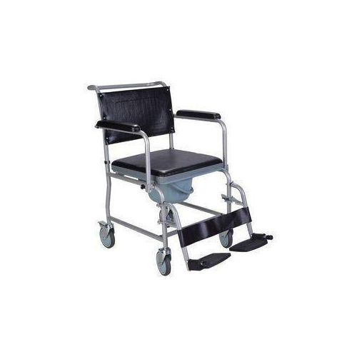 Wheeled Stainless Steel Commode Chair with Padded Seat, Brakes and Footrests,Elderly Bathroom Toilet Stool Safety/Non-Slip
Wheeled Stainless Steel Commode Chair with Padded Seat, Brakes and Footrests,